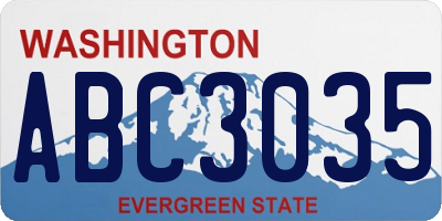 WA license plate ABC3035