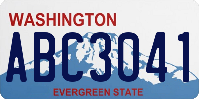 WA license plate ABC3041
