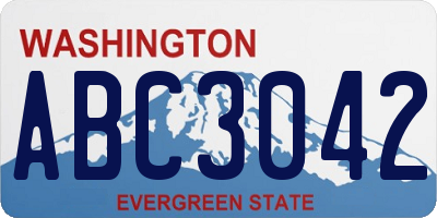 WA license plate ABC3042