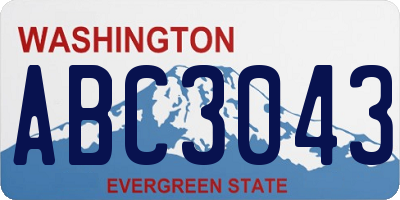 WA license plate ABC3043