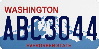 WA license plate ABC3044