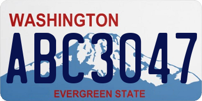 WA license plate ABC3047
