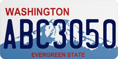 WA license plate ABC3050