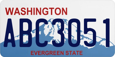 WA license plate ABC3051