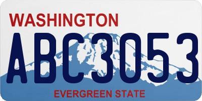 WA license plate ABC3053