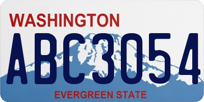 WA license plate ABC3054