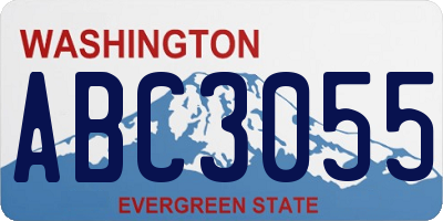 WA license plate ABC3055
