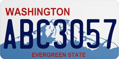 WA license plate ABC3057