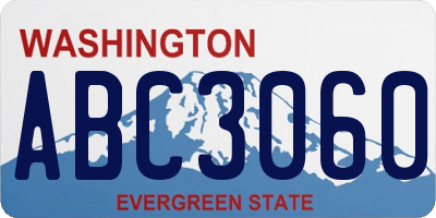 WA license plate ABC3060