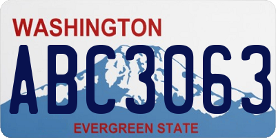 WA license plate ABC3063