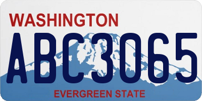 WA license plate ABC3065