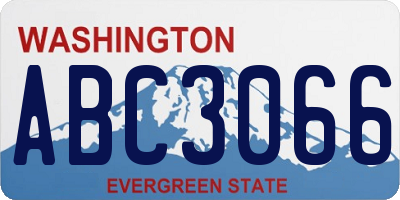 WA license plate ABC3066