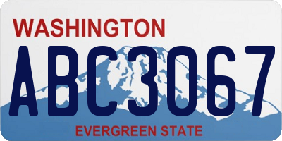 WA license plate ABC3067