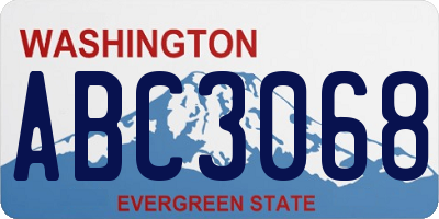 WA license plate ABC3068