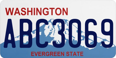 WA license plate ABC3069