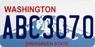 WA license plate ABC3070