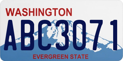 WA license plate ABC3071