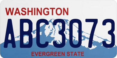 WA license plate ABC3073