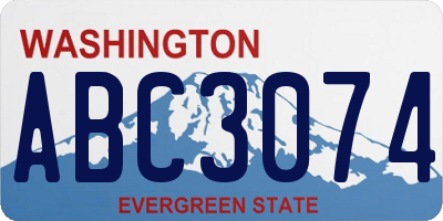 WA license plate ABC3074