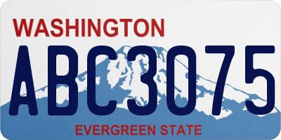 WA license plate ABC3075
