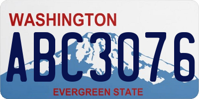 WA license plate ABC3076