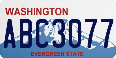 WA license plate ABC3077