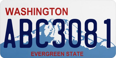 WA license plate ABC3081