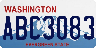 WA license plate ABC3083