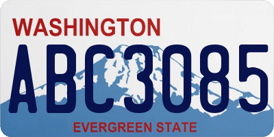 WA license plate ABC3085