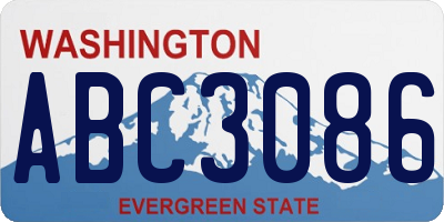 WA license plate ABC3086