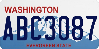 WA license plate ABC3087