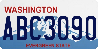 WA license plate ABC3090
