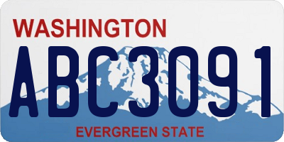 WA license plate ABC3091