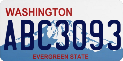 WA license plate ABC3093