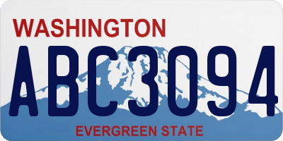 WA license plate ABC3094