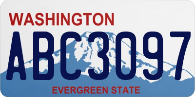 WA license plate ABC3097