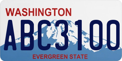WA license plate ABC3100