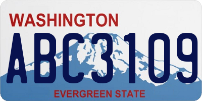 WA license plate ABC3109