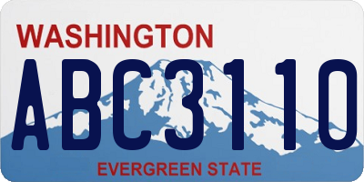 WA license plate ABC3110