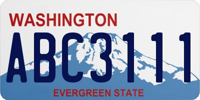 WA license plate ABC3111