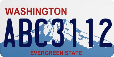 WA license plate ABC3112