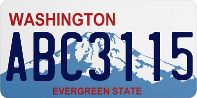 WA license plate ABC3115