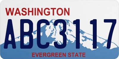 WA license plate ABC3117