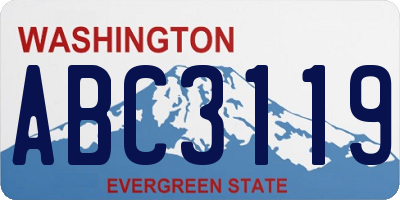 WA license plate ABC3119