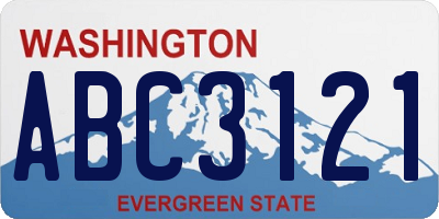 WA license plate ABC3121