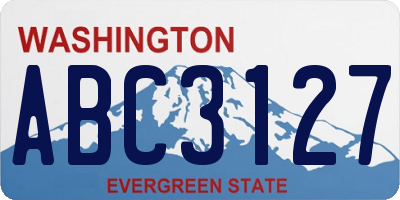 WA license plate ABC3127