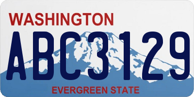 WA license plate ABC3129