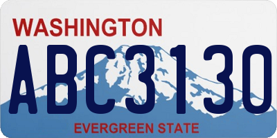 WA license plate ABC3130