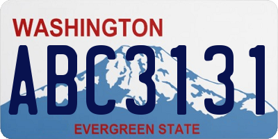 WA license plate ABC3131