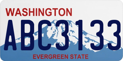 WA license plate ABC3133